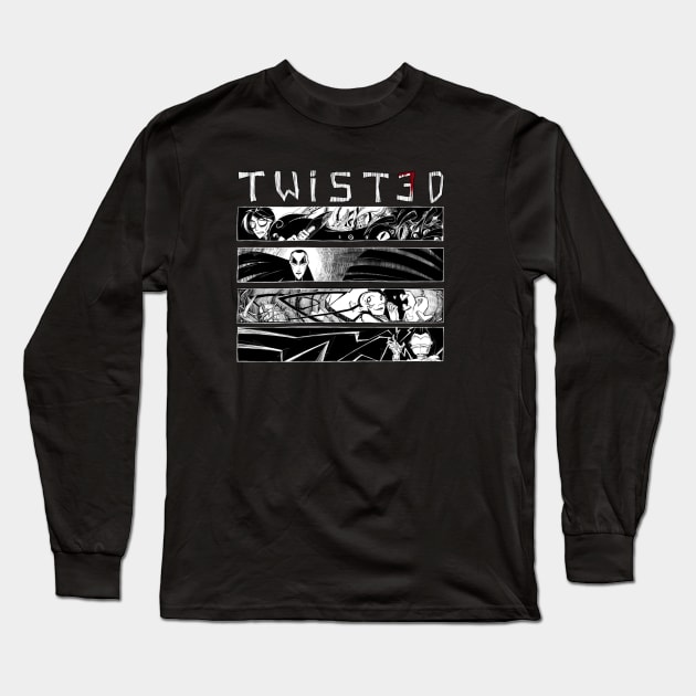 Twisted 4 Panel Shirt Dark Long Sleeve T-Shirt by gabriel_devue